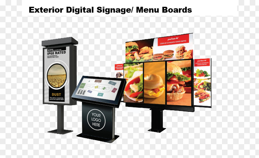 Digital Board Fast Food Computer Monitors Advertising Software Broadcasting PNG