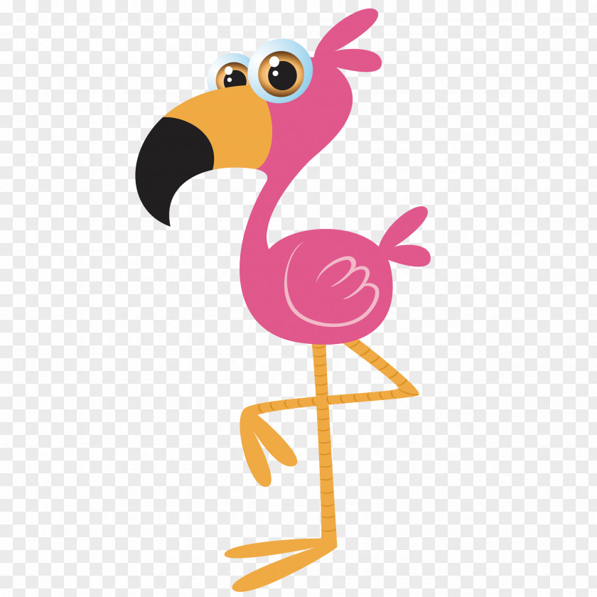 Flamingos Standing Bird Cartoon Illustration PNG