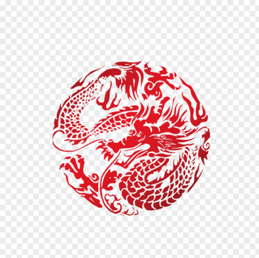 Traditional Paper-cut Dragon China Chinese Paper Cutting New Year Papercutting PNG