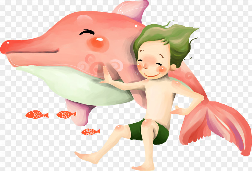 Cartoon Whale With Boy Paper Download Illustration PNG