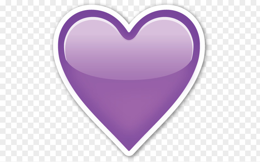 Purple Heart Emoji Sticker Symbol PNG