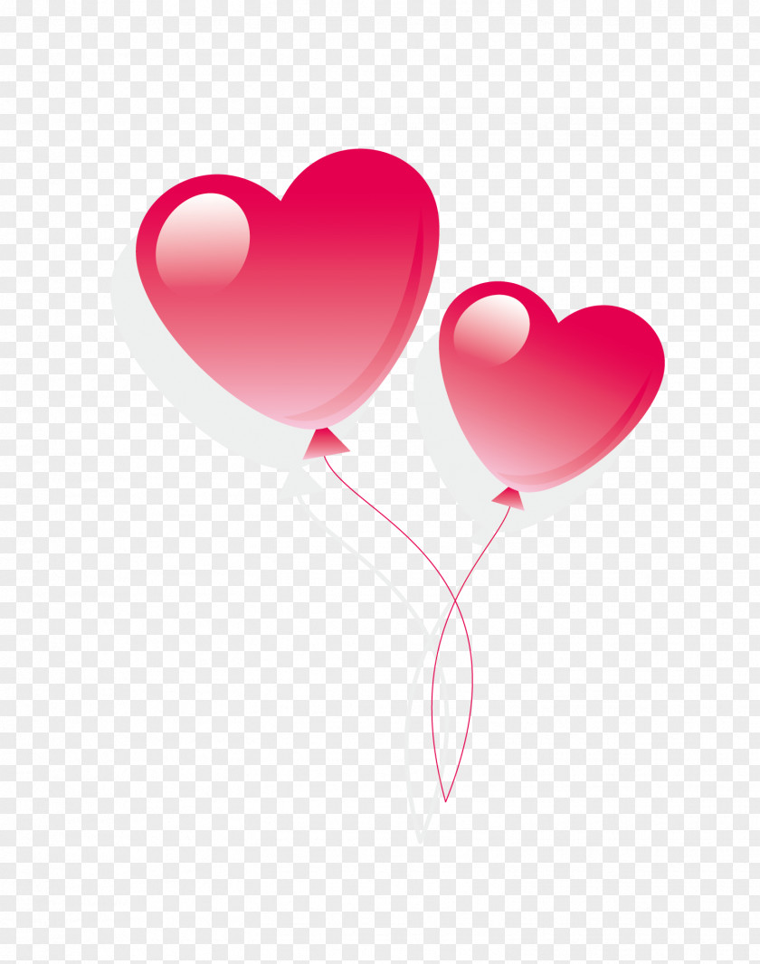 Cartoon Pink Valentine Heart Balloon PNG