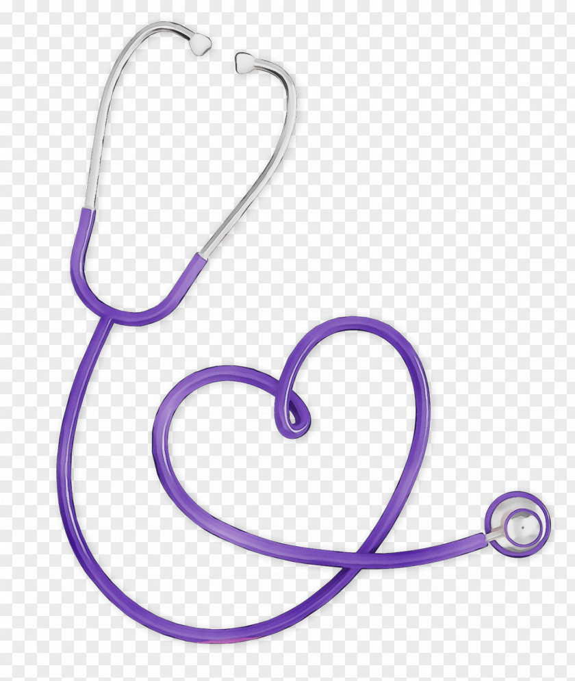 Medical Equipment Violet Watercolor Heart PNG