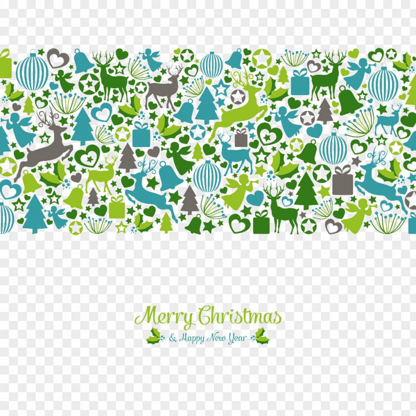 Green Shading Pattern Christmas Greeting Card Paper Euclidean Vector PNG