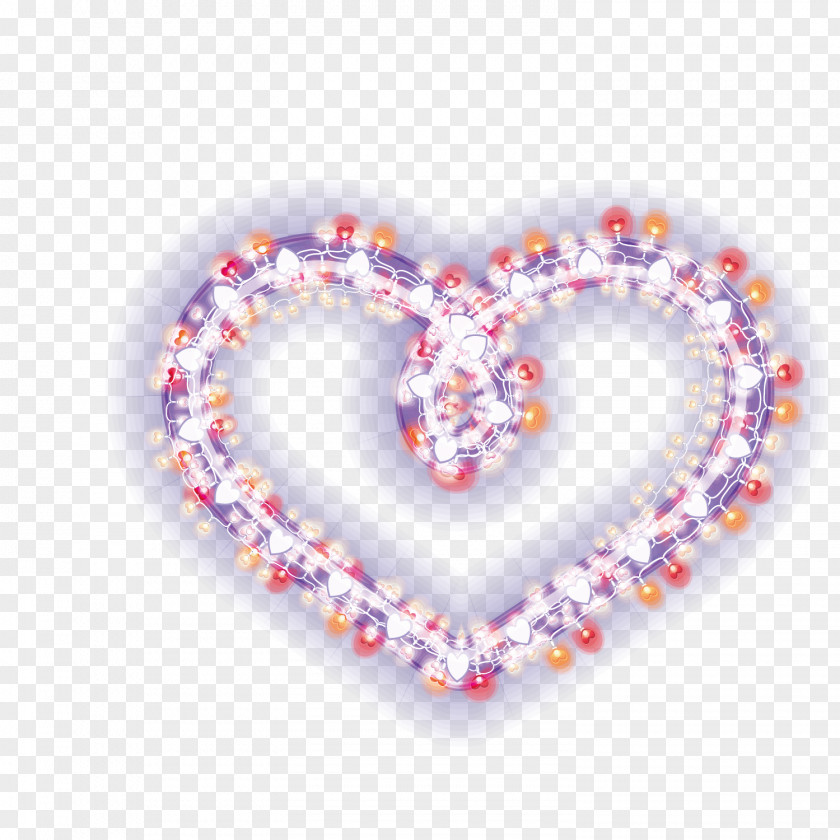 Heart-shaped Lamp Beads Light Euclidean Vector PNG