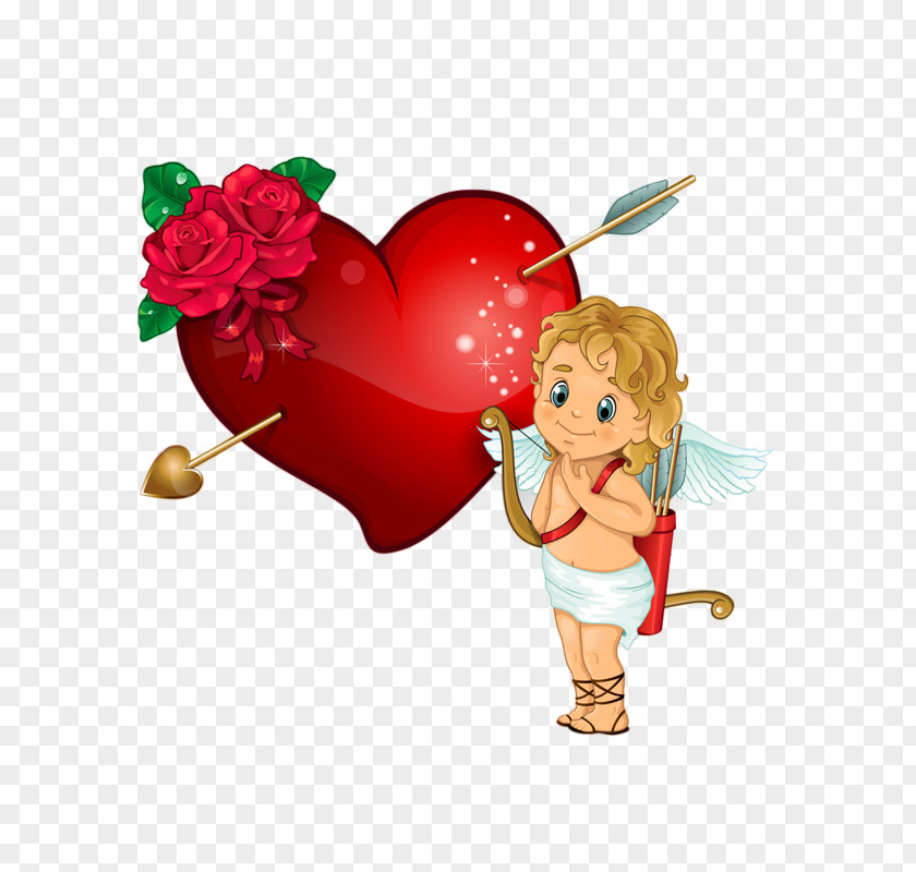 Cartoon Cupid Angel And Psyche Heart Clip Art PNG