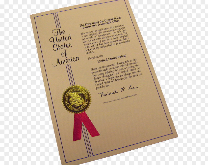 Patent Certificate United States And Trademark Office Law Application PNG