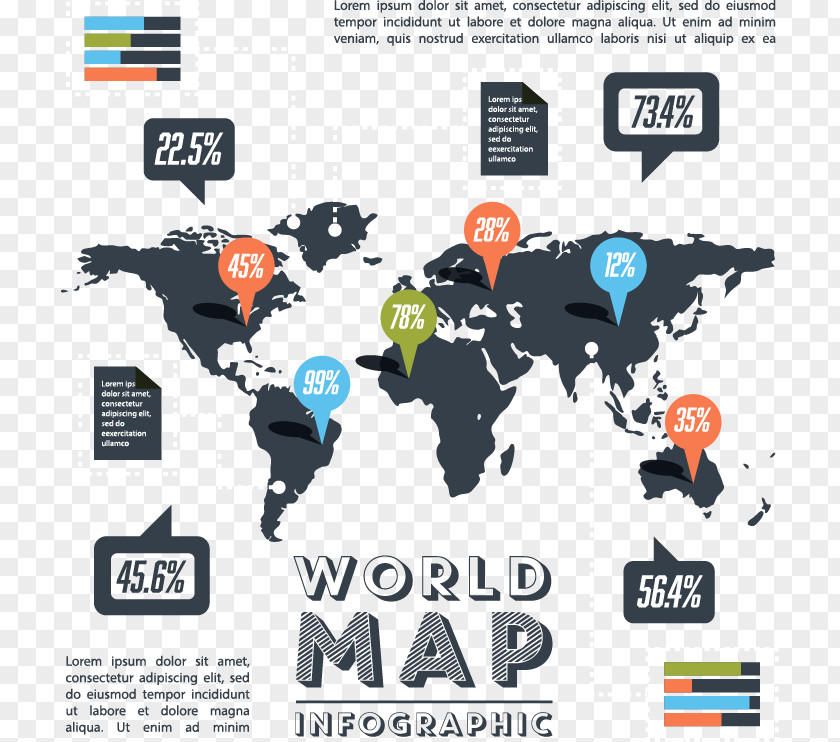 World Map Vector Chart Information Proportion Globe PNG