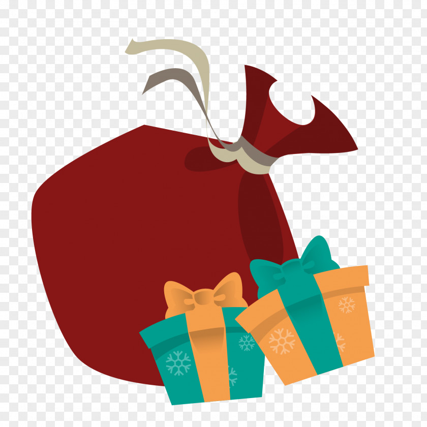 Gift Bag Vector Santa Claus Christmas Clip Art PNG