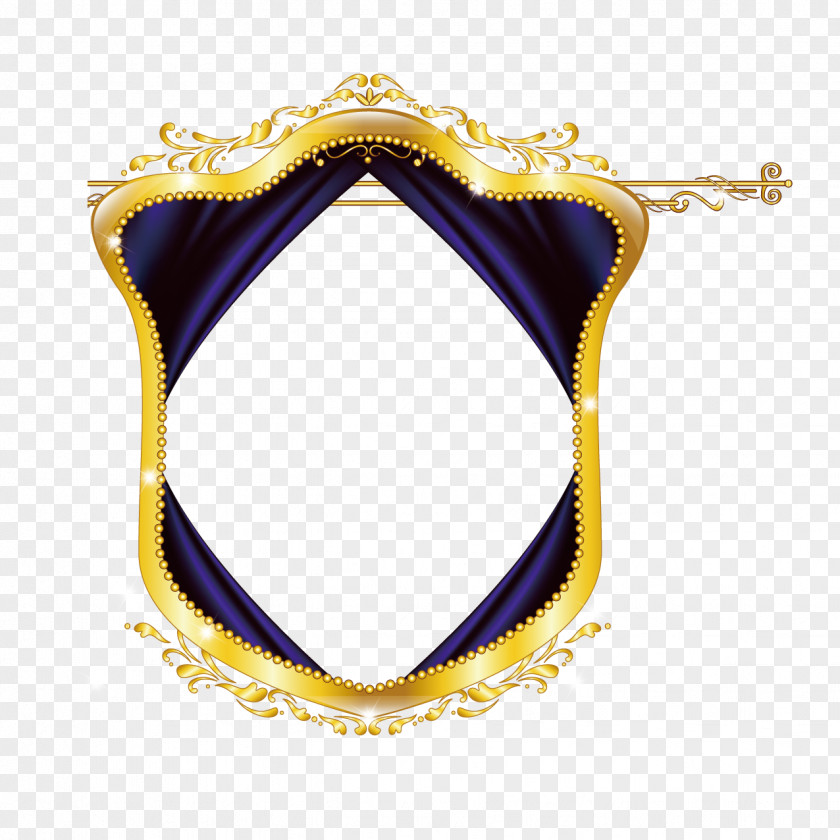 Golden Shield Border Clip Art PNG