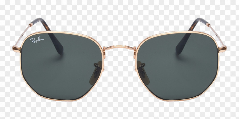 Ray Ban Ray-Ban Hexagonal Flat Lenses Sunglasses Round Double Bridge PNG