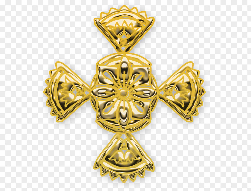 Jewellery Cross Brass Material Gold Pattern PNG