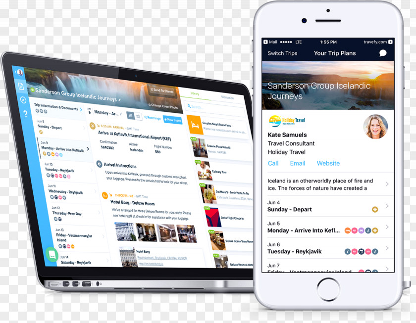 Smartphone Travel Itinerary Handheld Devices Travefy PNG