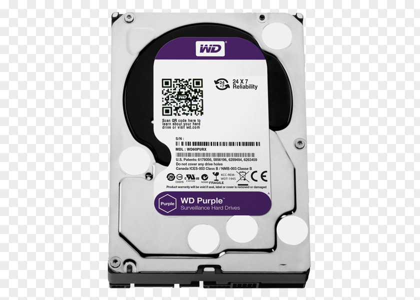 WD Purple SATA HDD Hard Drives Serial ATA Western Digital 1TB Surveillance Drive PNG