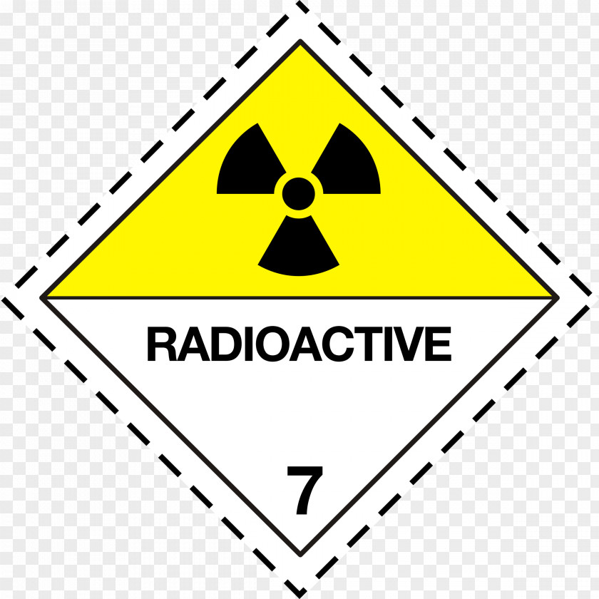 Paper HAZMAT Class 7 Radioactive Substances Warning Label Dangerous Goods PNG