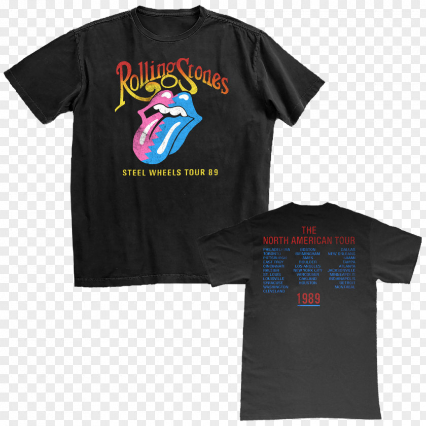 T-shirt The Rolling Stones' Tour Of Americas '75 Steel Wheels Stones Concerts PNG