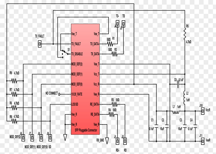 Underground Electro Small Form-factor Pluggable Transceiver Schematic Pinout PNG