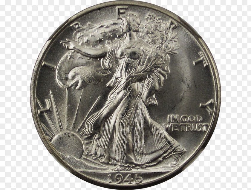 Coin Walking Liberty Half Dollar Silver PNG