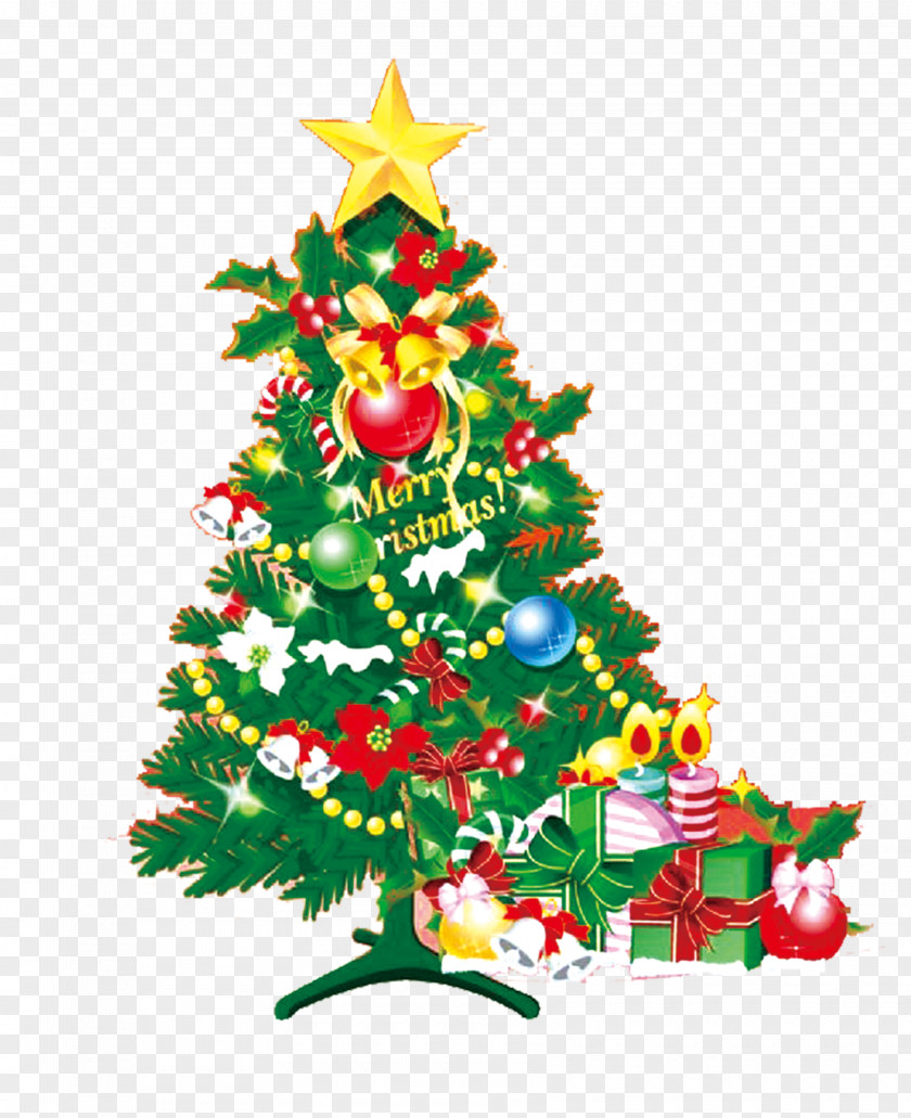Christmas Tree Microsoft PowerPoint Template Ppt PNG