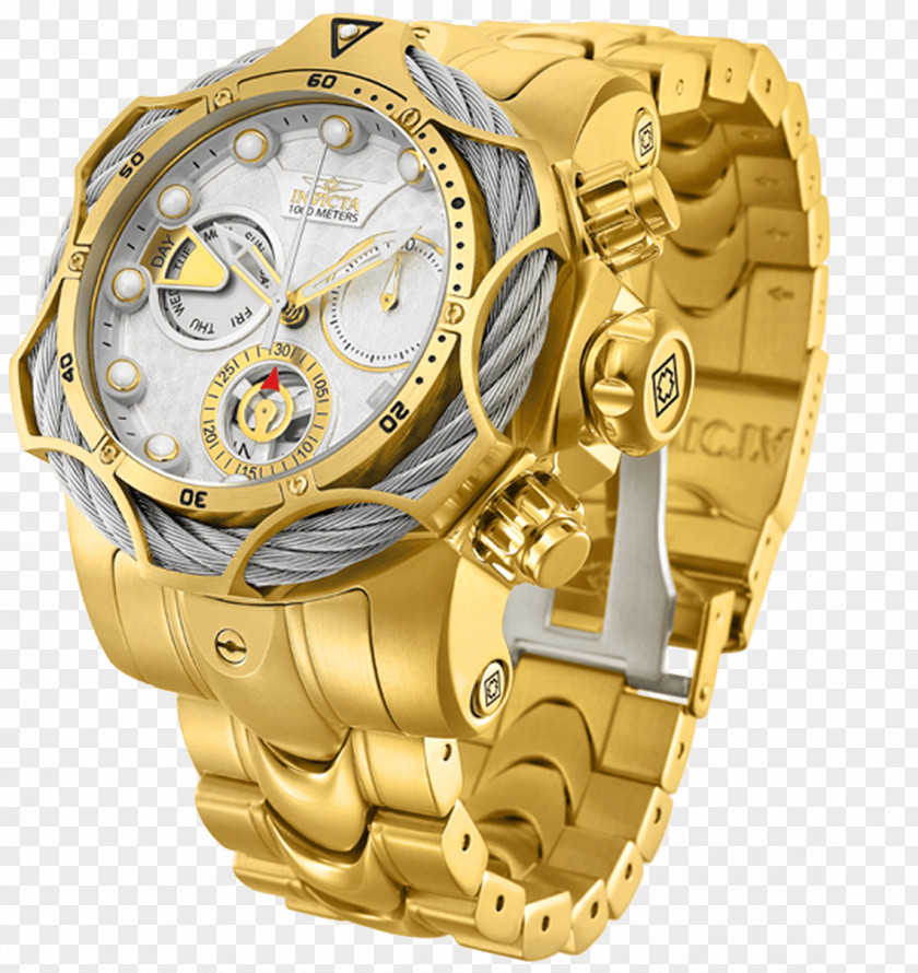 Gold Invicta Watch Group Jewellery Skeleton PNG