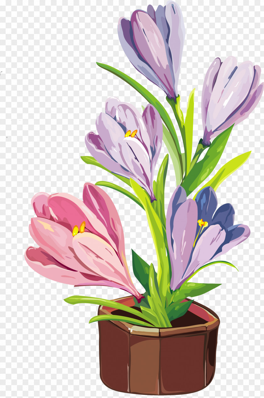 Perennial Plant Stem Watercolor Flower Background PNG