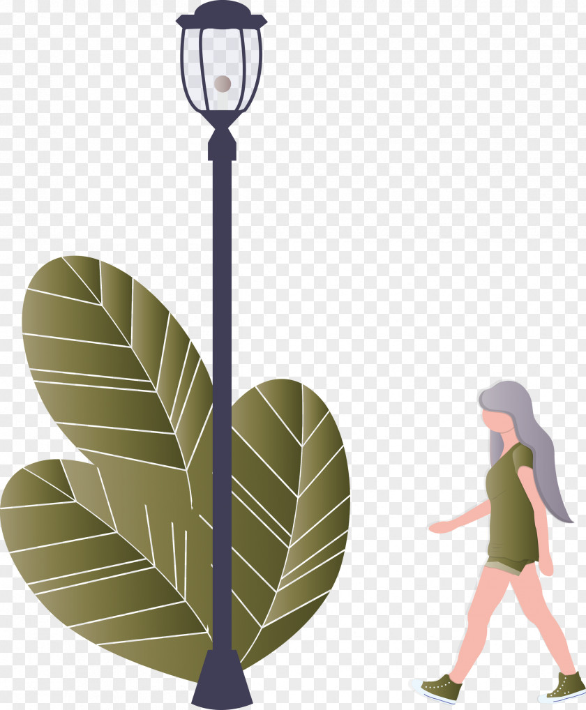 Street Light Girl PNG