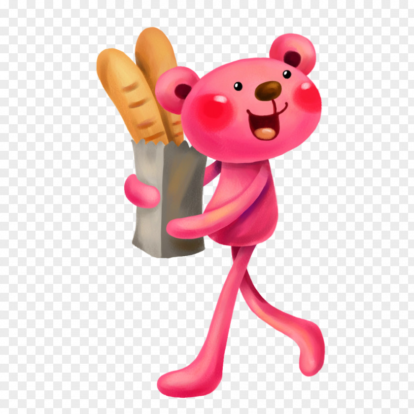 Bear In The Hands Of Bread Wallpaper PNG