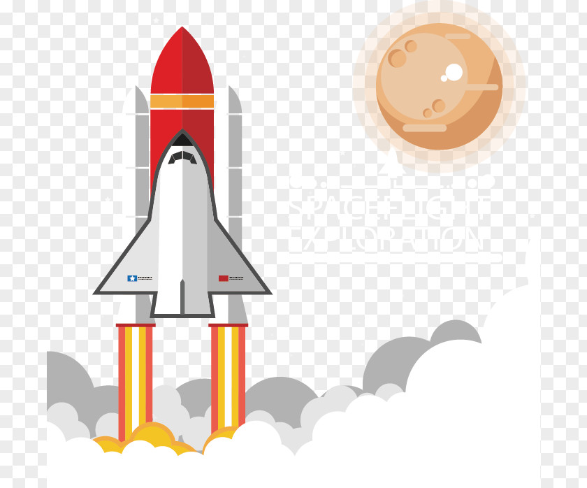 Vector Painted Rocket Euclidean Spacecraft PNG