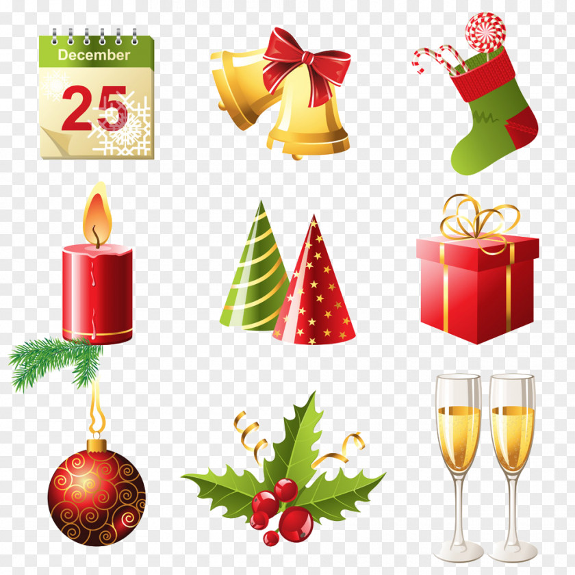 Cute Christmas Cartoon Element New Year Icon PNG