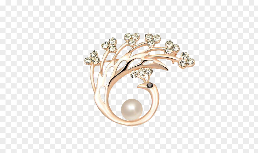 Peacock Pearl Brooch Jewellery Fibula Fashion Accessory PNG