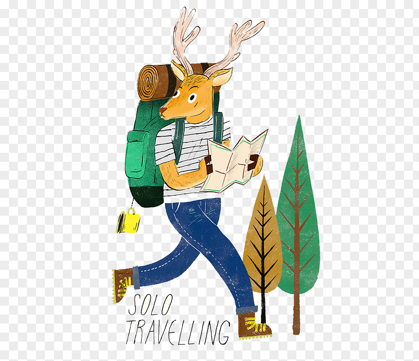 Walking Deer Packaging And Labeling Illustration PNG