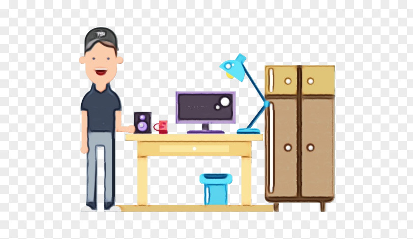 House Room Cartoon Furniture Desk Table Animation PNG