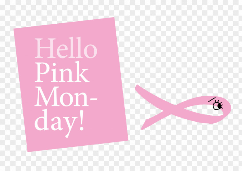 Hello Monday Brand Greeting & Note Cards Logo Pink Ribbon PNG