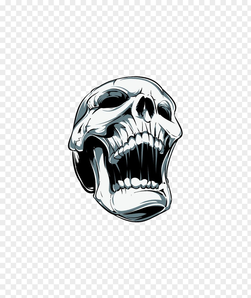 Skull Screaming Clip Art PNG