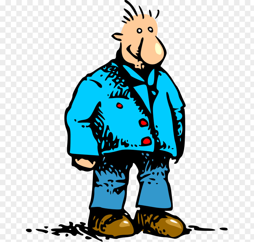 Sparse Hair, Blue Dress Men Cartoon Animation Clip Art PNG