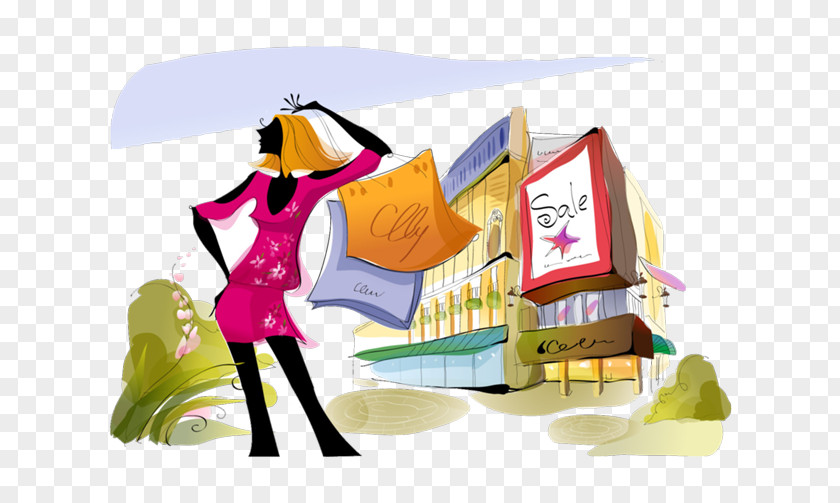 Women-shooping Vector Graphics Shopping Centre Clip Art Image PNG