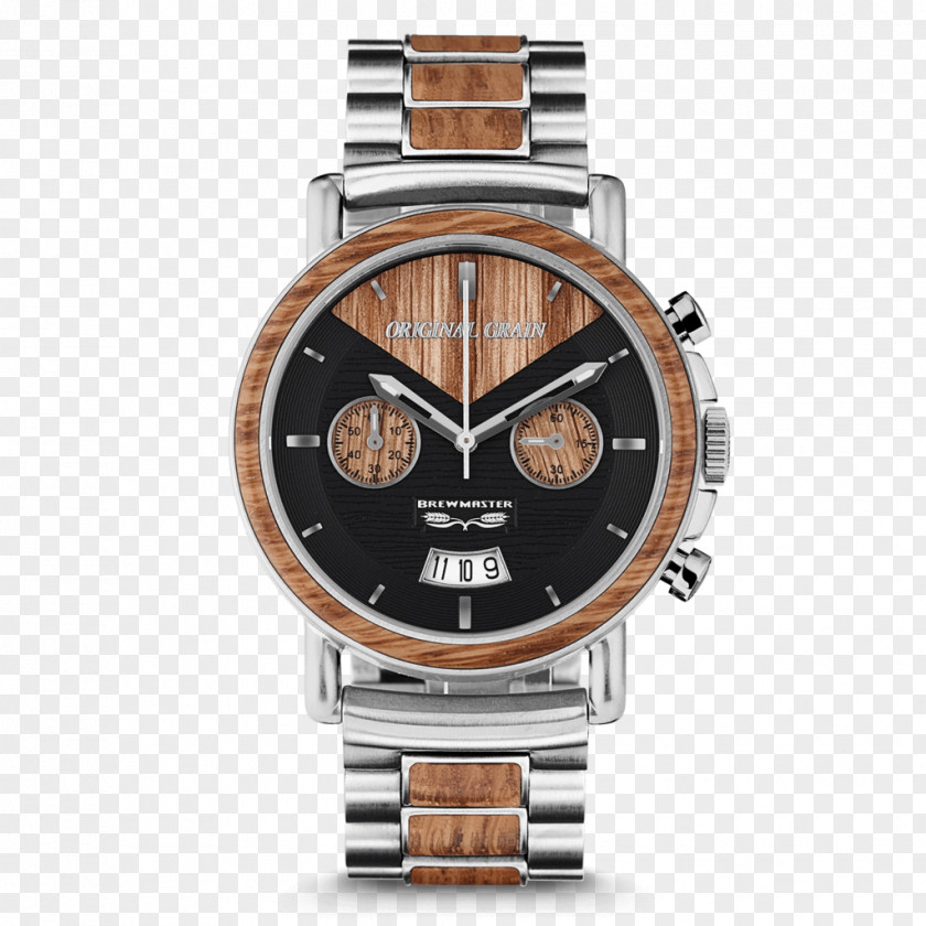Watch Analog Chronograph Leather Barrel PNG