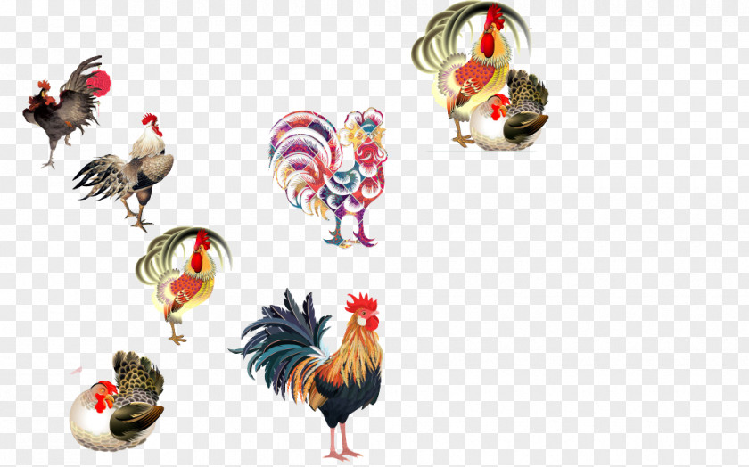 Chicken Combination Of Elements Rooster Illustration PNG