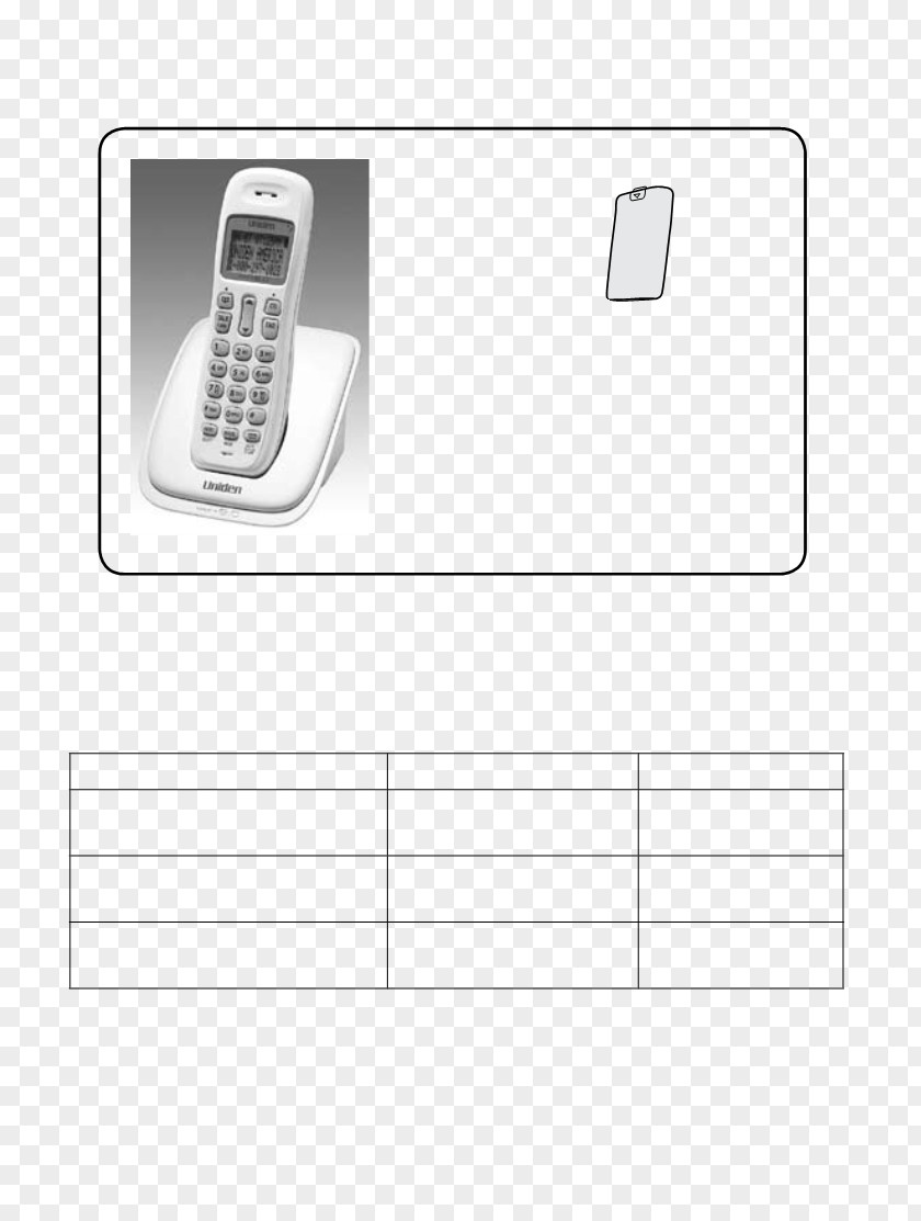 Design Cordless Telephone Uniden DECT 1363 PNG