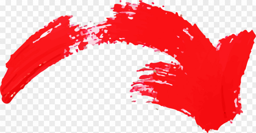 Red Painted Arrow Marks Ink Brush Painting PNG