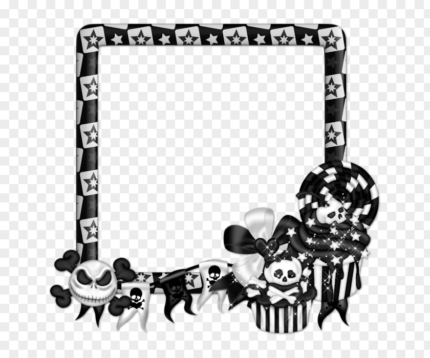 Title Frame Bone T-shirt Skull Cupcake Monochrome PNG