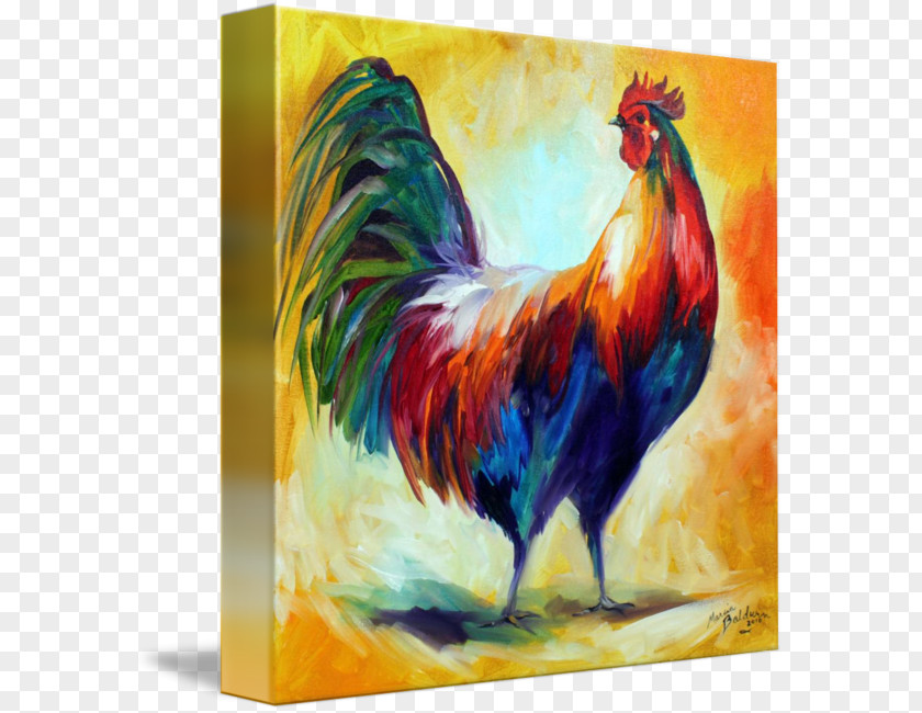Chicken Rooster Oil Painting Acrylic Paint PNG