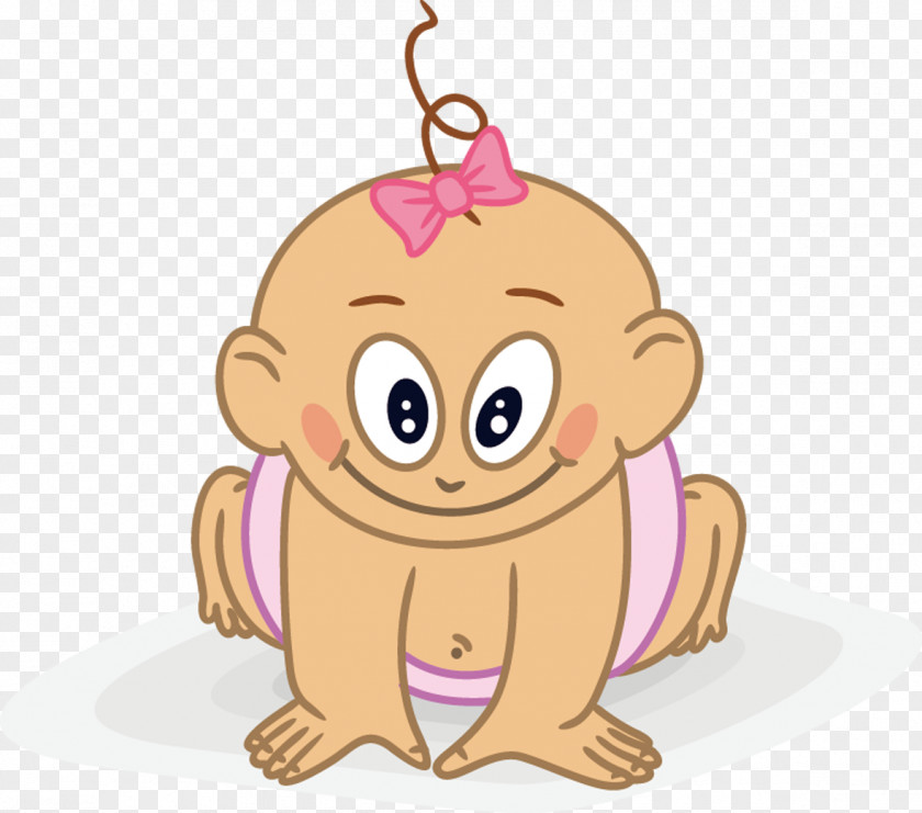 Pink Bow Baby Infant Cartoon Child Clip Art PNG