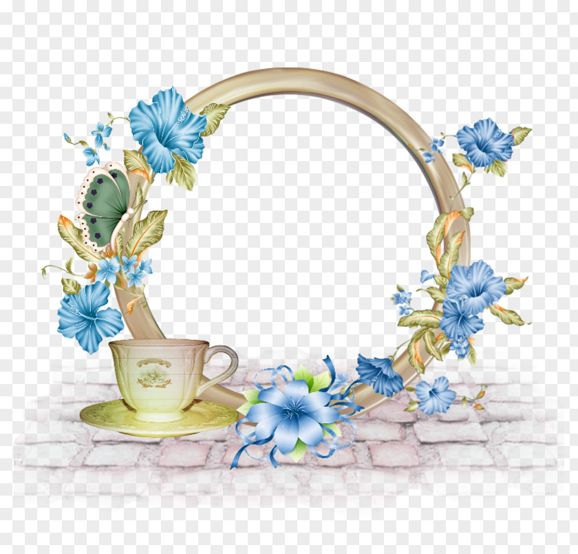 Pouring Blue Flower Rose Picture Frames PNG