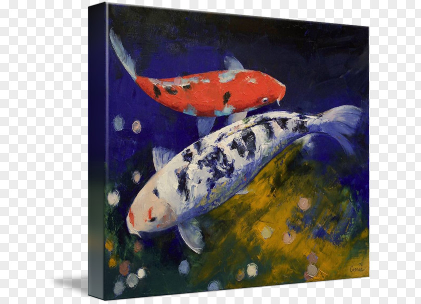 Painting Koi Oil Canvas Print Art PNG