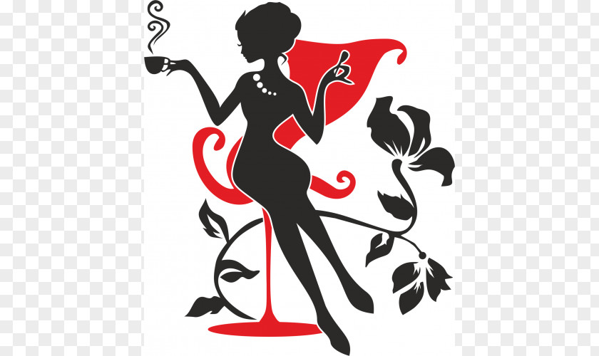 Silhouette Coffee Drawing PNG
