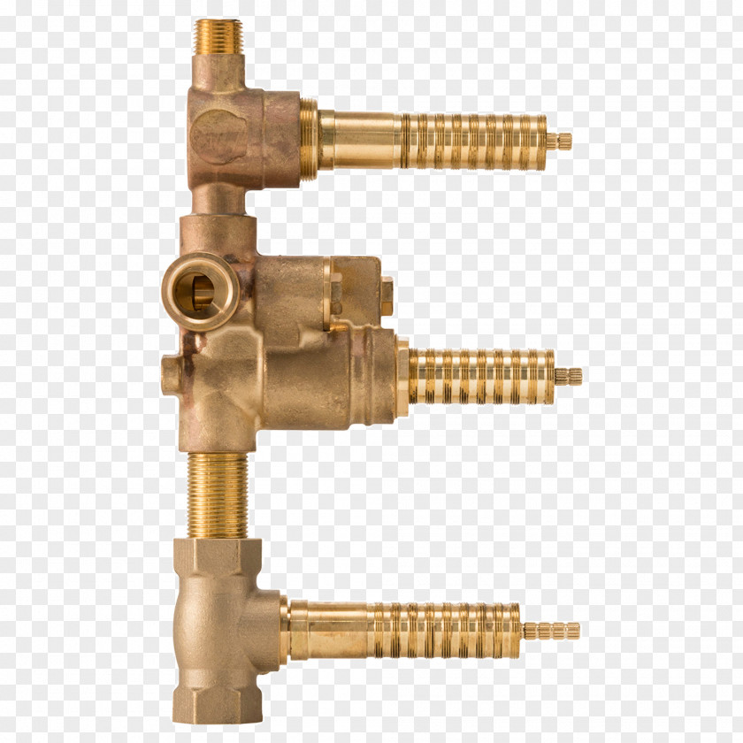 Brass Thermostatic Mixing Valve Radiator Tap PNG