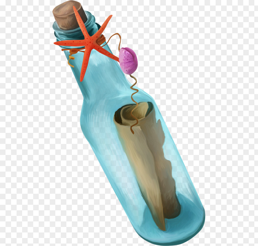 Blue Drift Bottle Message In A Clip Art PNG
