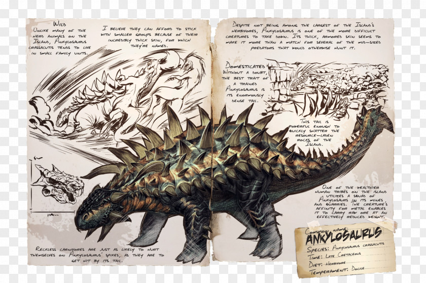 Dinosaur ARK: Survival Evolved Ankylosaurus Tyrannosaurus Gallimimus Spinosaurus PNG