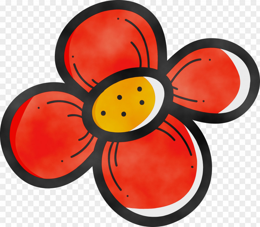 Red Coquelicot Button PNG